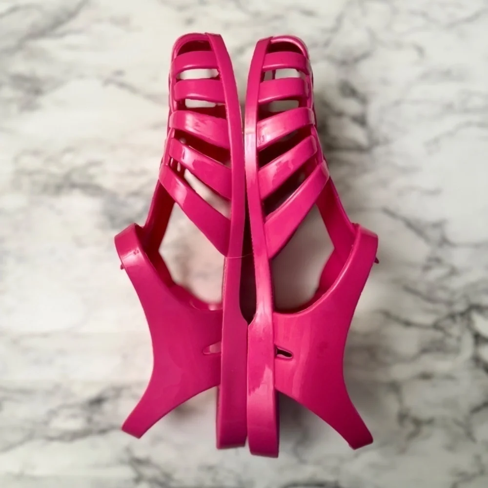Girl's Kalli Pink Summer Retro Fisherman Jelly Sandals size US 3